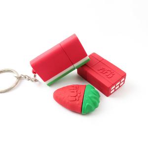 China PVC Open Mold Cute USB Stick Watermelon Strawberry Chocolate Shaped factory