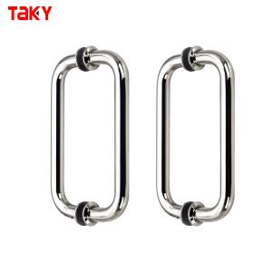 China Hotel Bathroom Shower Glass Door Pull Handle Stainless Steel 304 Glass Door Handle factory