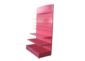China Pink Color Wall Along Store Display Shelving , Metal Slatwall Display Units Easy Assembly factory