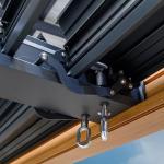 Modern Aluminum Terrace Canopy Roof Louvered Arbours Rot Proof Wooden Coated