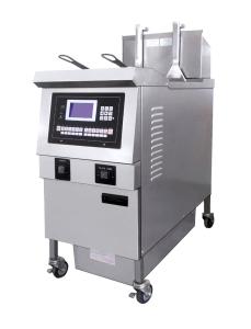 China Auto Lift&amp;Down One Pot Two Baskets Gas Heating Chips Open Deep Fryer factory