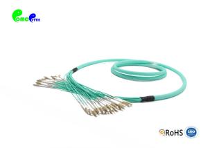 China 24F OM3 Fiber Optic Patch Cables LC UPC- LC UPC 50 / 125 Aqua LSZH Fiber Jumper with Straight breakout 2.0mm tail factory