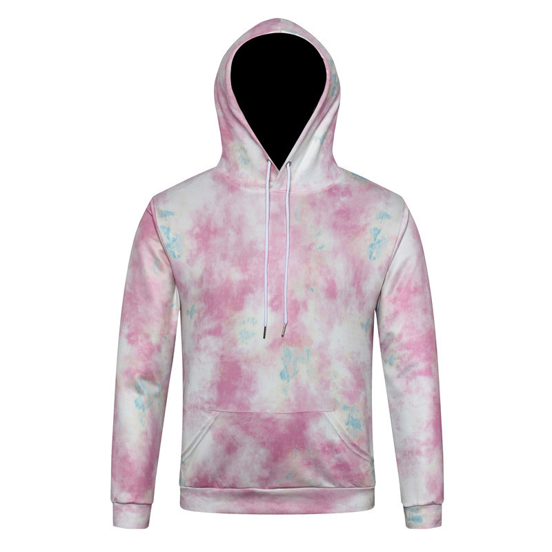 Autumn Tie Dye 3d Digital Print Mens Oversized Pullover Hoodie