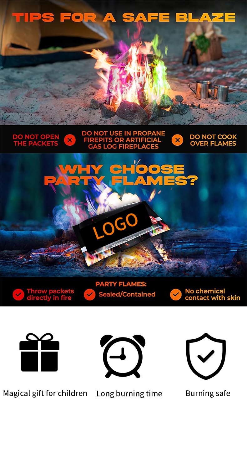 MEKER Fire Color Changing Packets Create A Colorful Fire Show For Your Campfires