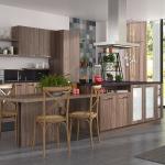 Modern Design Kitchen Cabinet Stainless Steel Carcase Glass Door MDF PVC