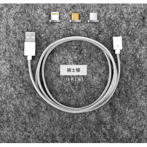 Magnetic Charging Micro Data LED USB Cable 360 Degree 3 In 1 Nylon Braided