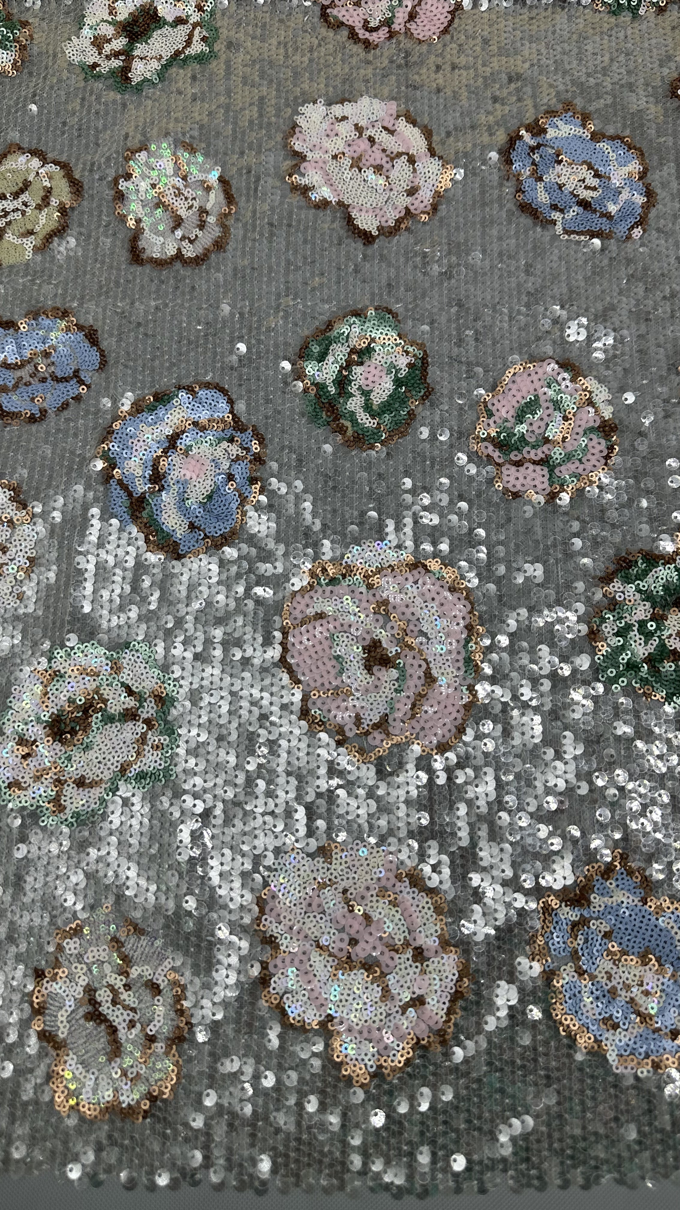Sequin Embroidered Lace Fabric Shining 100% Polyester Sequin Lace Fabric