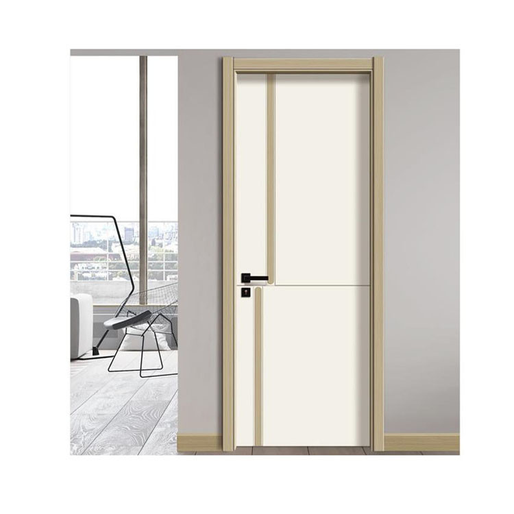Bedroom French Interior Solid WPC PVC Wood Door