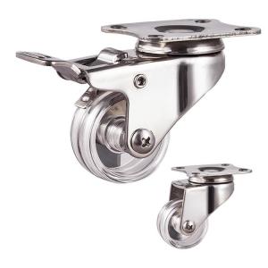 China Clear PC Light Duty Swivel 40mm 66lbs Stainless Steel Casters on sale