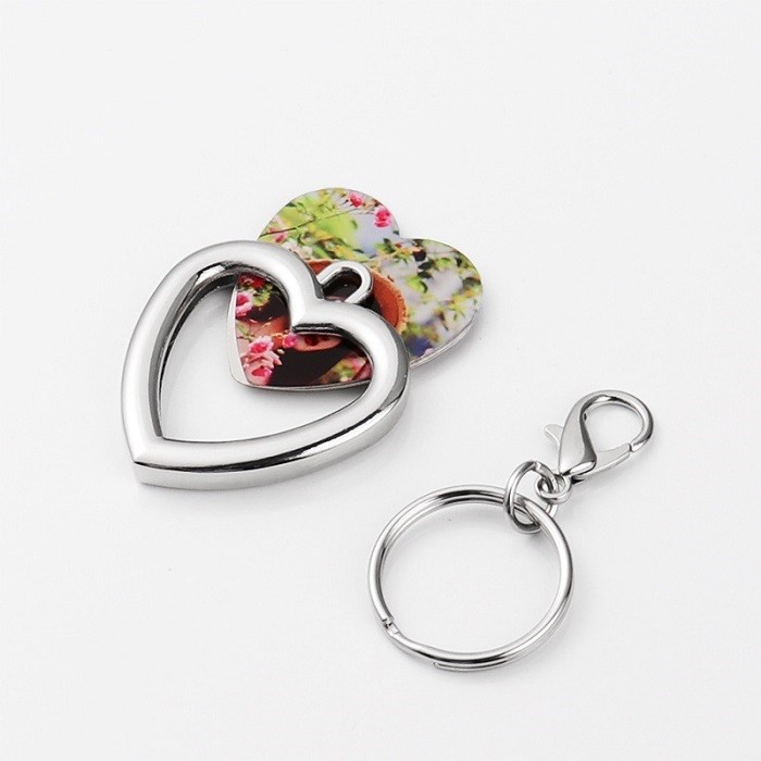 DIY Keyring Personalized Sublimation Photoframe Keyrings Printable Pendant Keychains Ornaments