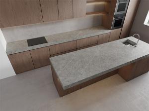 China Contemporary Design,Serenity Grey, 142x270cm Matte Glazed Porcelain Sintered Stone Slab For Wall Of Yoga Studio factory