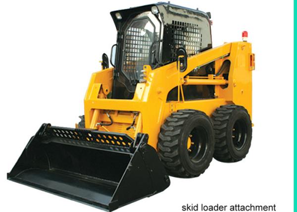 China Enclosed Operator Cab Skid Steer for Rent , 4 in 1 bucket Skid Steer Track Loaders factory