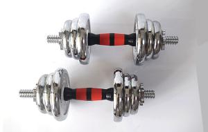China Top quality gyelectroplating adjustbale dumbbells with rubber bar factory