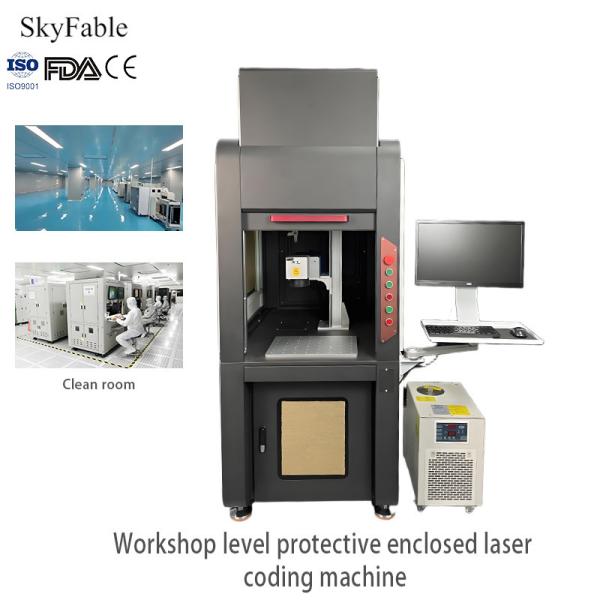 Workshop Level Protection Enclosed Laser Coding Machine 20W IP54 Protection