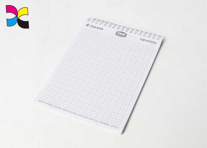 Short Side Spiral Bound Printing , Art Paper Grid Inner Pages Exercise Spiral Bound Book