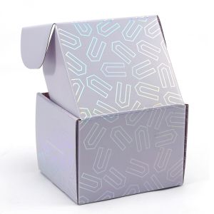 Custom Logo Corrugated Cardboard Laser Mailing Box Folders Holographic Shipping