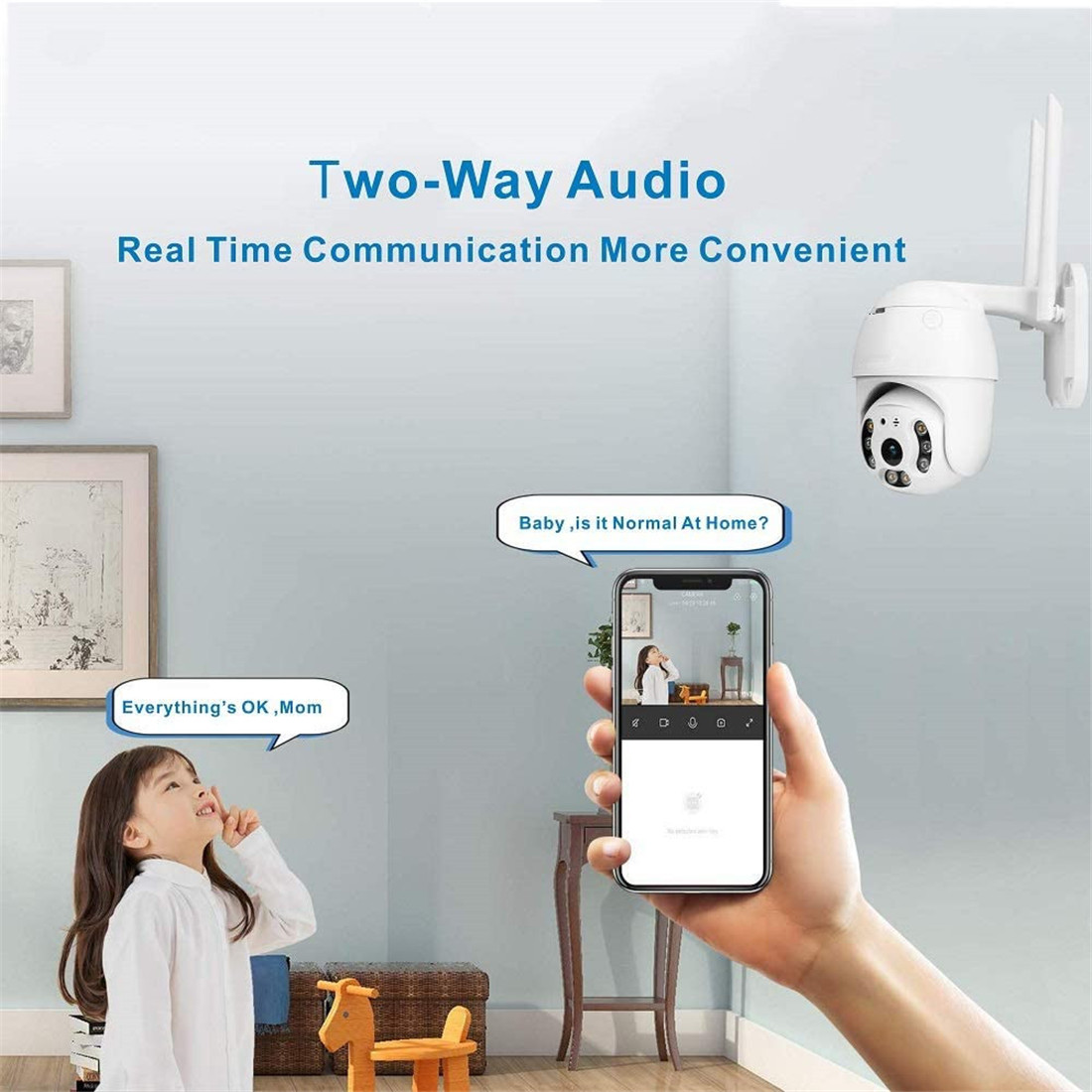 Camera HD 1080P Outdoor Wireless Wi-Fi IP Camera Two Way Audio Auto Tracking Night Vision IP65 Waterproof