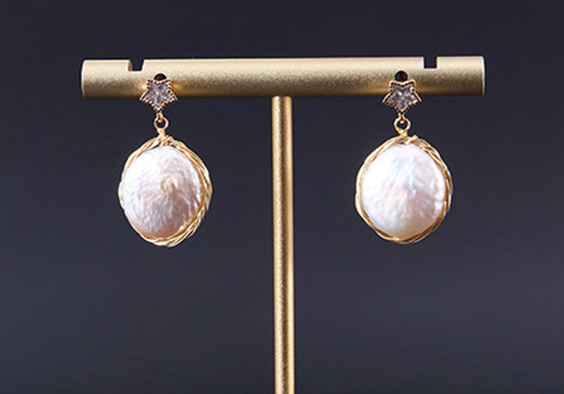 Vintage Circle Earrings For Women Irregular Baroque Pearl Earring Natural Baroque Pearl Earring Jewelry Set Gift