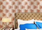 Luxury Grey European Style Wallpaper , 3D Effect Leather Pattern Wallpaper