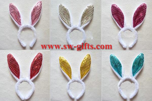 Children adult pink gold Easter Party decoration/rabbit ear/Sequin Bunny ear