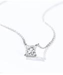 0.20ct 18K Gold Diamond Necklace Princess Cut Solitaire Diamond Necklace Yellow