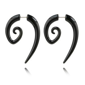 China Black Punk Round Spiral Drop Earrings Vintage Snails Shap Earrings for Women Two Part Ear Party Jewelry Gifts factory