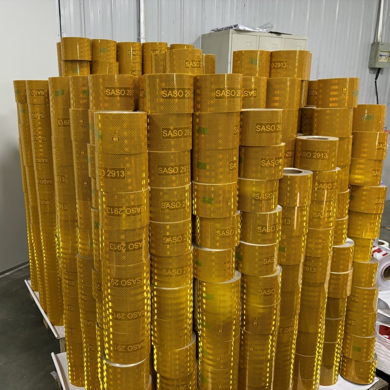 LU Saso 2913 Adhesive Reflective Sticker Safety Warning Conspicuity Tape 5cmx25m 7.5 Cm 10 Cm Yellow Metallized Reflective Tape Safety Warning Tape
