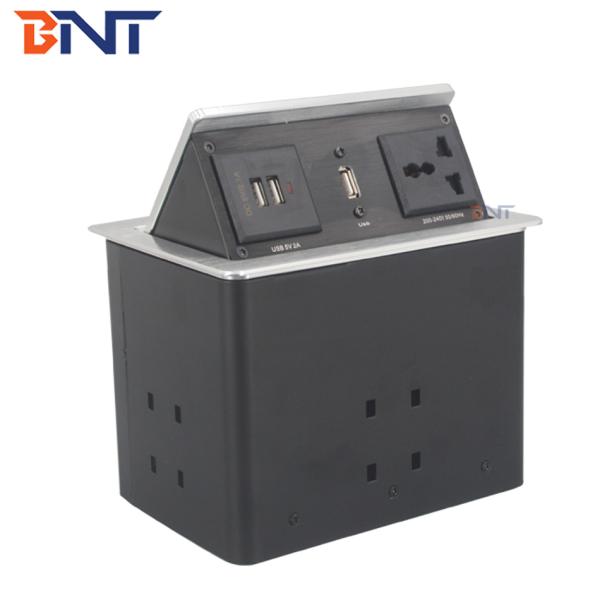Hot sale aluminum alloy office desk socket box with usb charger for conference room
