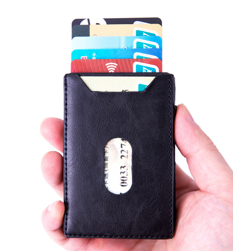 6.5cm * 9.8cm * 1.6cm Package Size Custom Logo Packaging Real Leather Credit Cards Holders