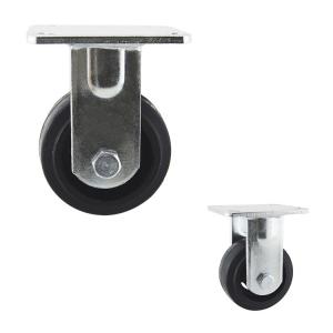 China 4 Inch Wheel 180kg Capacity Heavy Duty Casters Iron Rubber Rigid Plate factory
