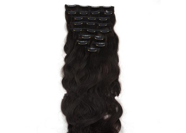 Glossy 26" Clip In Hair Extensions Malaysia Without Synthetic Hair Or Animal