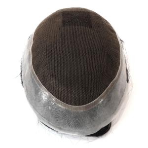 China Mens Toupee Human Hair Replacement SystemFrench Lace Poly Skin Hairpieces Australia with grey hair factory