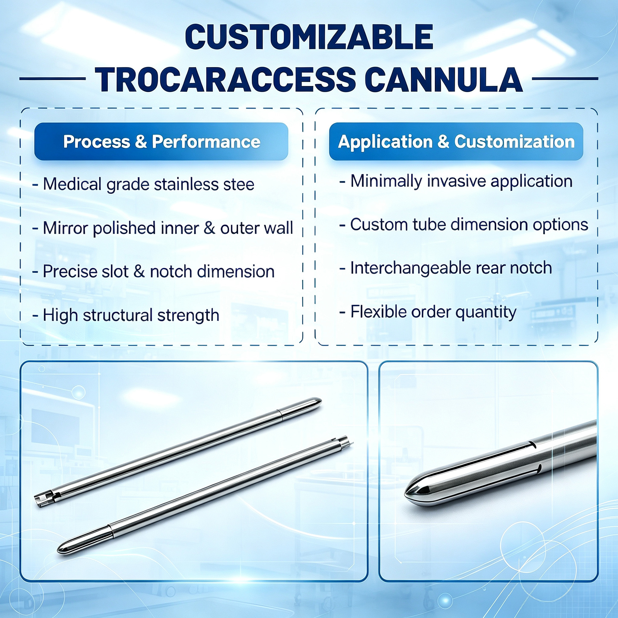 Customized Pointed Tip Tube with Special Shaped End