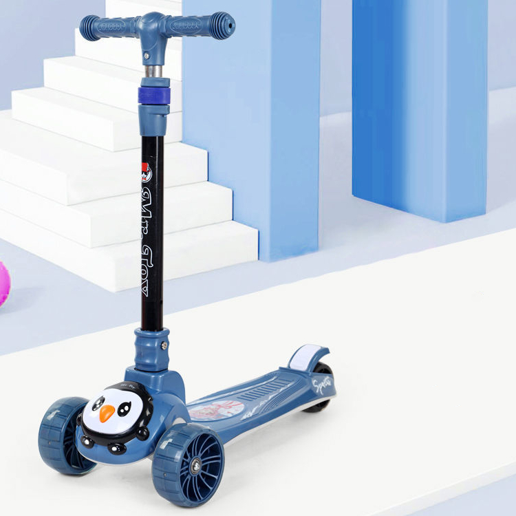 3 PU Wheel LED Baby Kick Scooter Sale for Kids Function Music Lighting One-click Folding