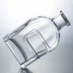 Custom Squircle Glass Liquor Bottle for Gin Rum Brandy Vodka and Cork Stopper