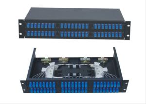 China Drawer Type 48 Port Optical Coupler 2u , Rack Mount Fiber Optic Device factory