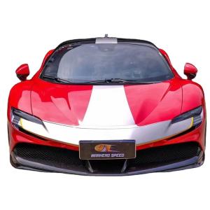 China For Ferrari SF90 Dry Carbon Fiber Body Kit SF90 OEM Style Carbon Fiber Front Lip Diffuser Spoiler Side Skirt factory