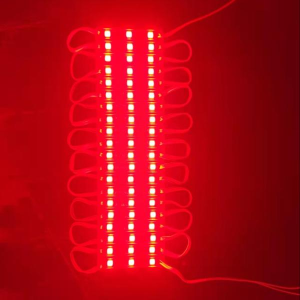 7512-5050 RGB LED Module 0.72W LM60-66LM Angle 160 IP65 With The Light Box Displaying The Different Luminous Characters
