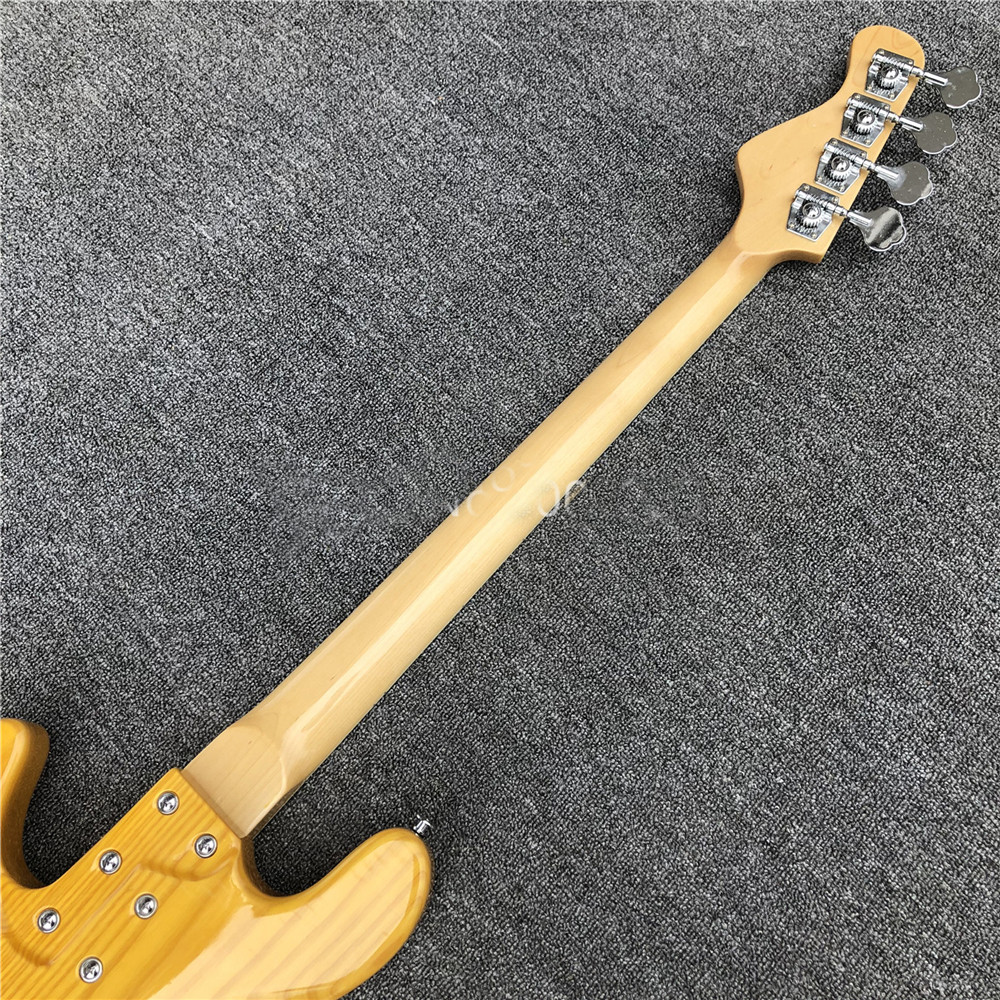 4 strings electric bass guitar,Factory custom Ash wood active electric pickup Bass