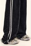 Custom Streetwear Cotton French Terry Stacked Flare Sweatpants Joggers with Acid