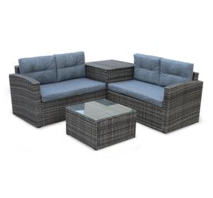 China L Shape Pe Rattan Sofa Conversation Sectional Sofa Storage Box Backyard Porch Poolside factory