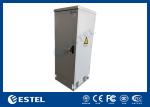 IP65 Outdoor Telecom Cabinet Aluminum Plate With Dual Doors Natural Ventilation