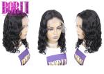 180 Density Human Hair Lace Front Wigs Pre Plucked Malaysian Water Wave Bob Wigs