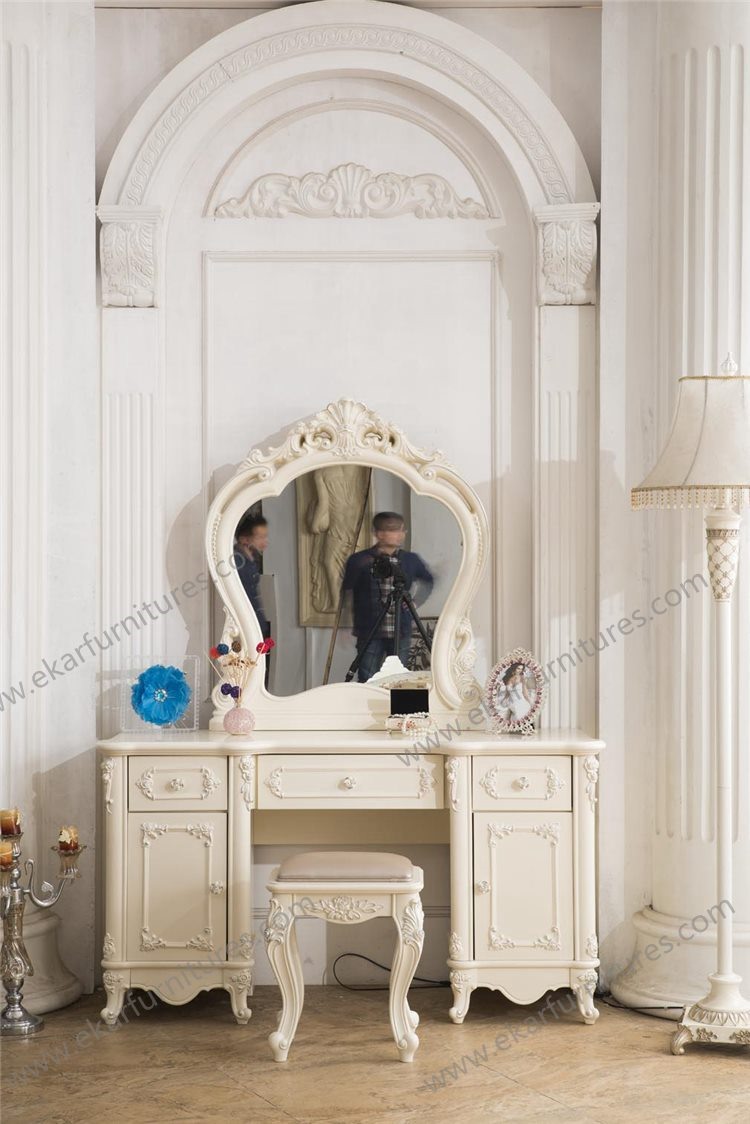 Europen Style Bedroom Furniture Wood Antique Flower Nightstand B-9001