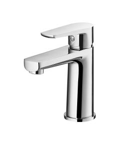 China Chromed Brass Single Handle Wash Basin Faucet 159mm High Hot Cold Water Mixer factory