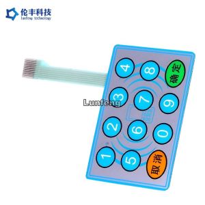Customized Flat Membrane Switch , Printing Rubber Keypad Control Panel Overlay
