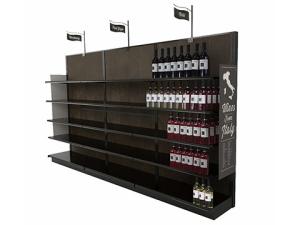 China 12ft W 84H Retail Gondola Units 15 Shelves Grocery Store Display Racks For Food Wine factory