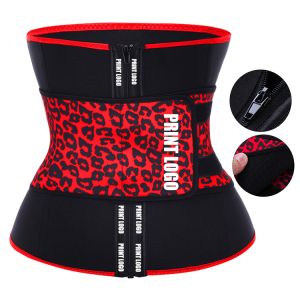 China Knitted Weaving Method Private Label Leopard Print Compression Belt Waist Trainer on sale