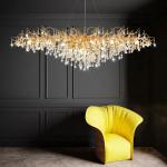 60w Bulb Glass Chandelier Crystal Ceiling Mount Light Fixtures