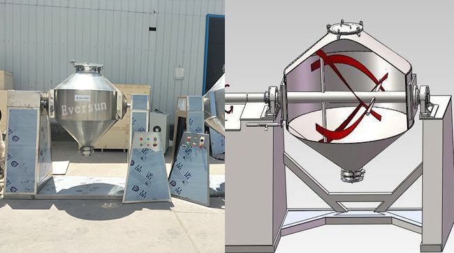 W Type Powder Granule Double Cone Mixing Machine Blender For Cement Gypsum Stone